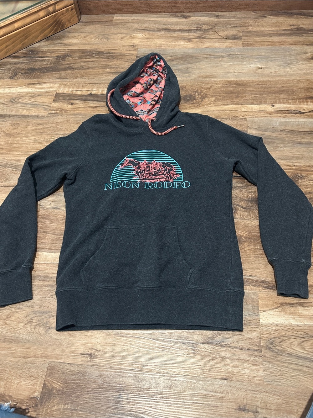 Hooey Neon Rodeo Women’s Hoodie with Teal & Coral Logo